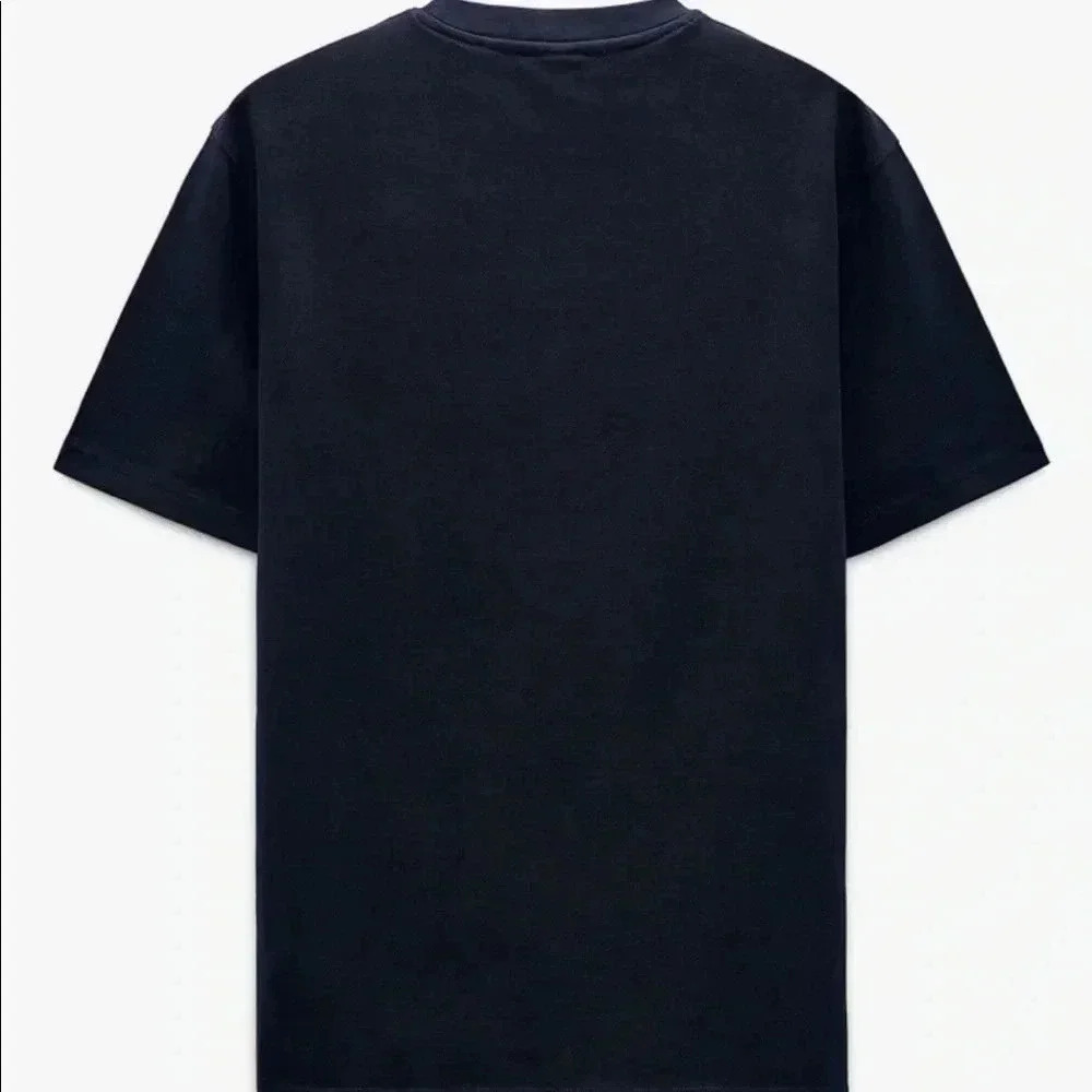 4/$25 NEW ZARA TEXTURED PIQUÉ T-SHIRT NAVY Sz S NWOT - Picture 6 of 9